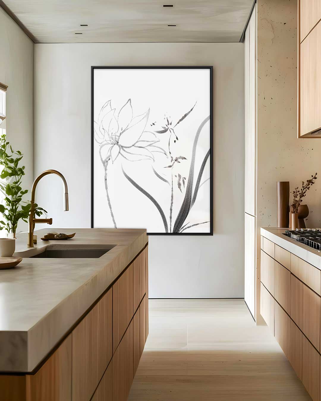 Zen Bloemenpracht – canvas wanddecoratie in portret formaat