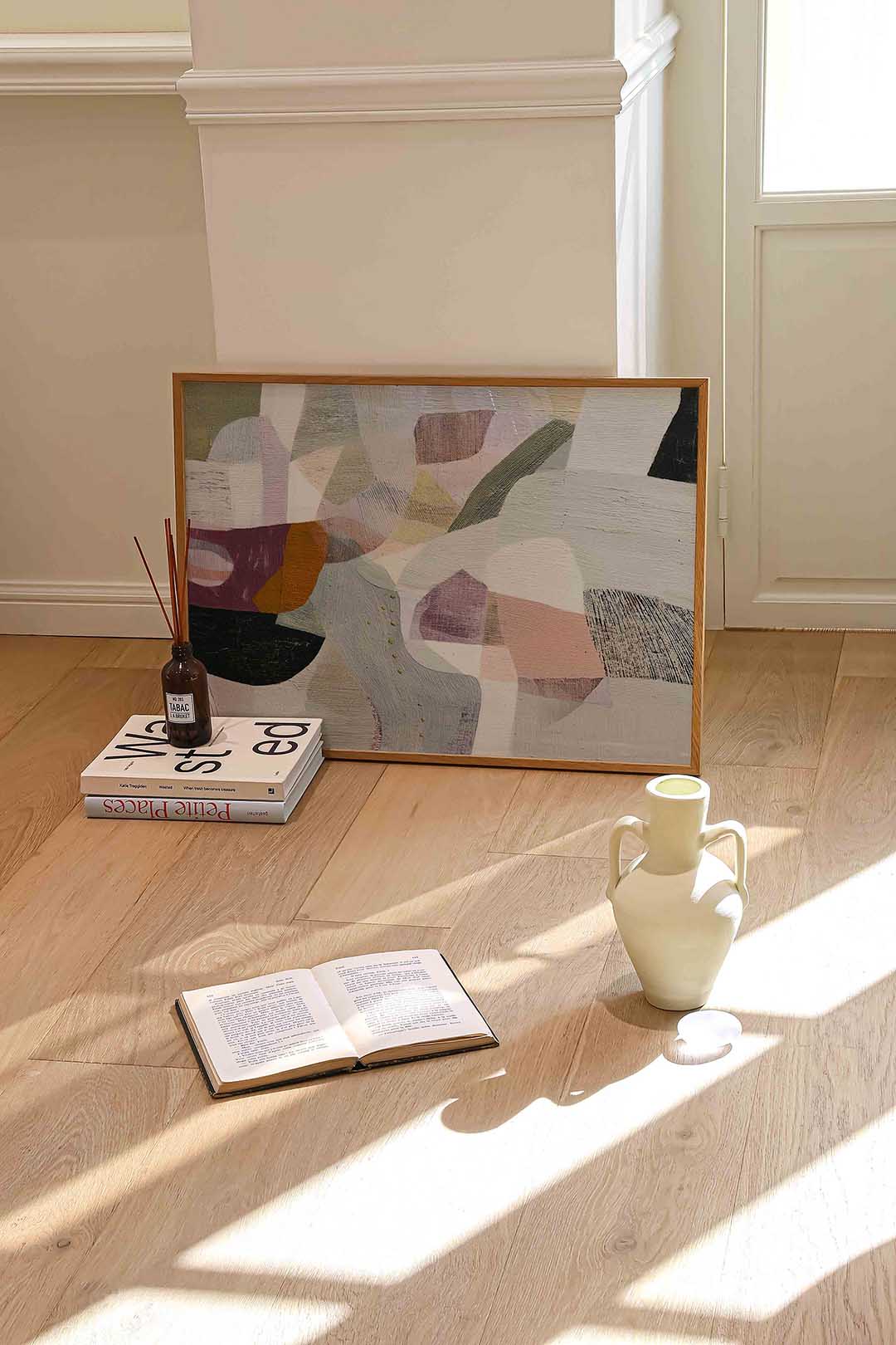Abstracte vormen – liggende abstracte wanddecoratie van WallArtistic