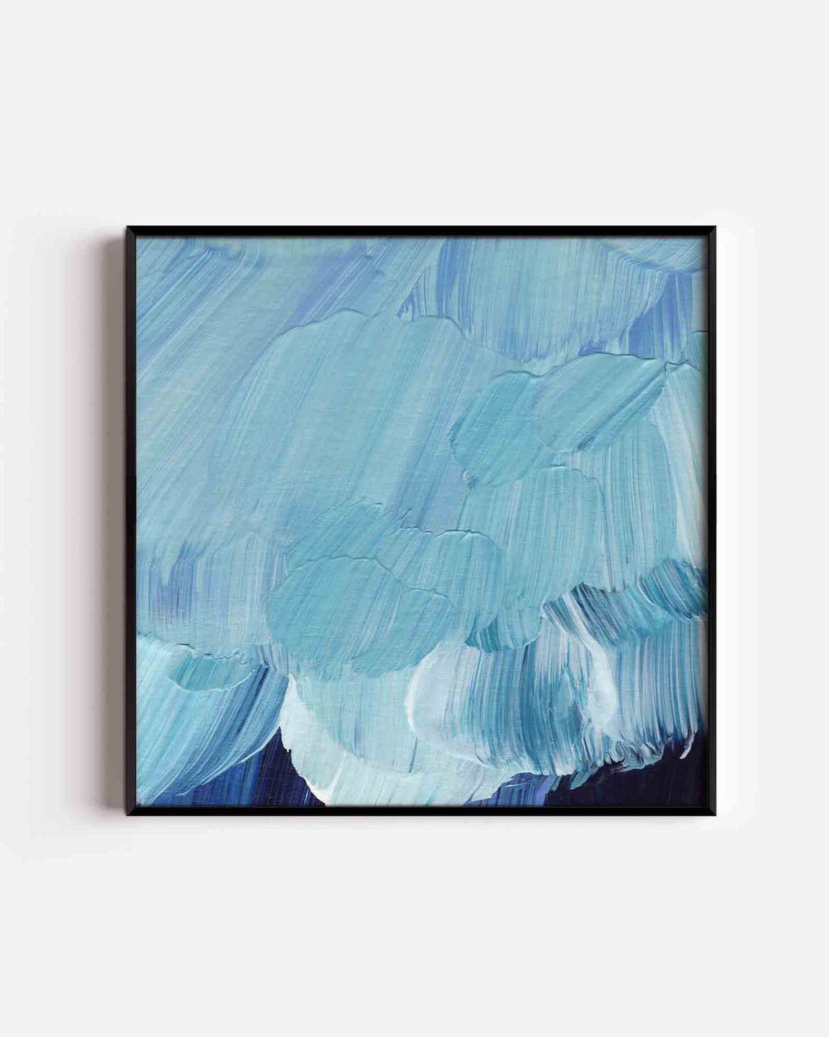 Blauwe penseelstreken – schilderkunst vierkante poster als wanddecoratie