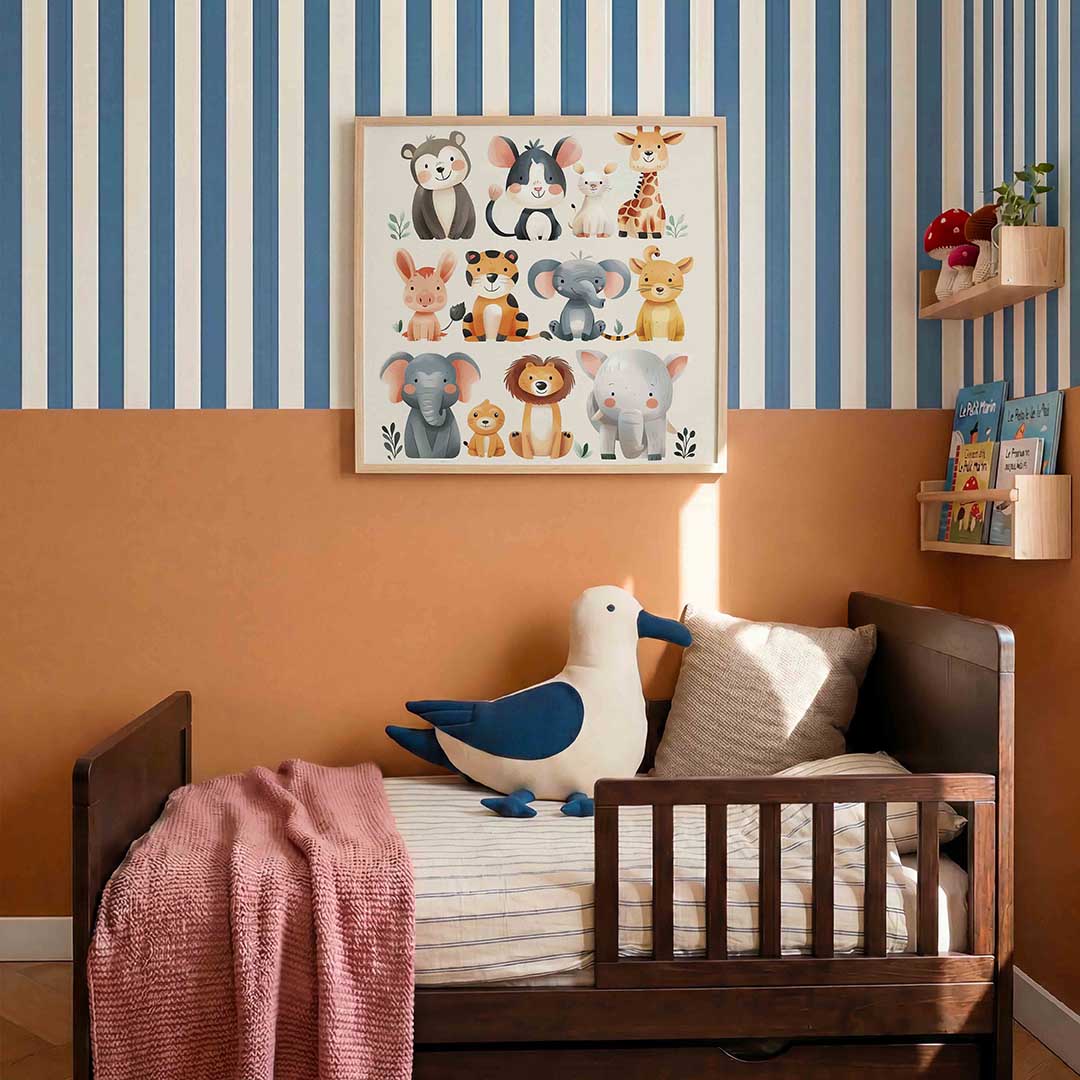 Schattige dieren – kids poster in vierkant formaat