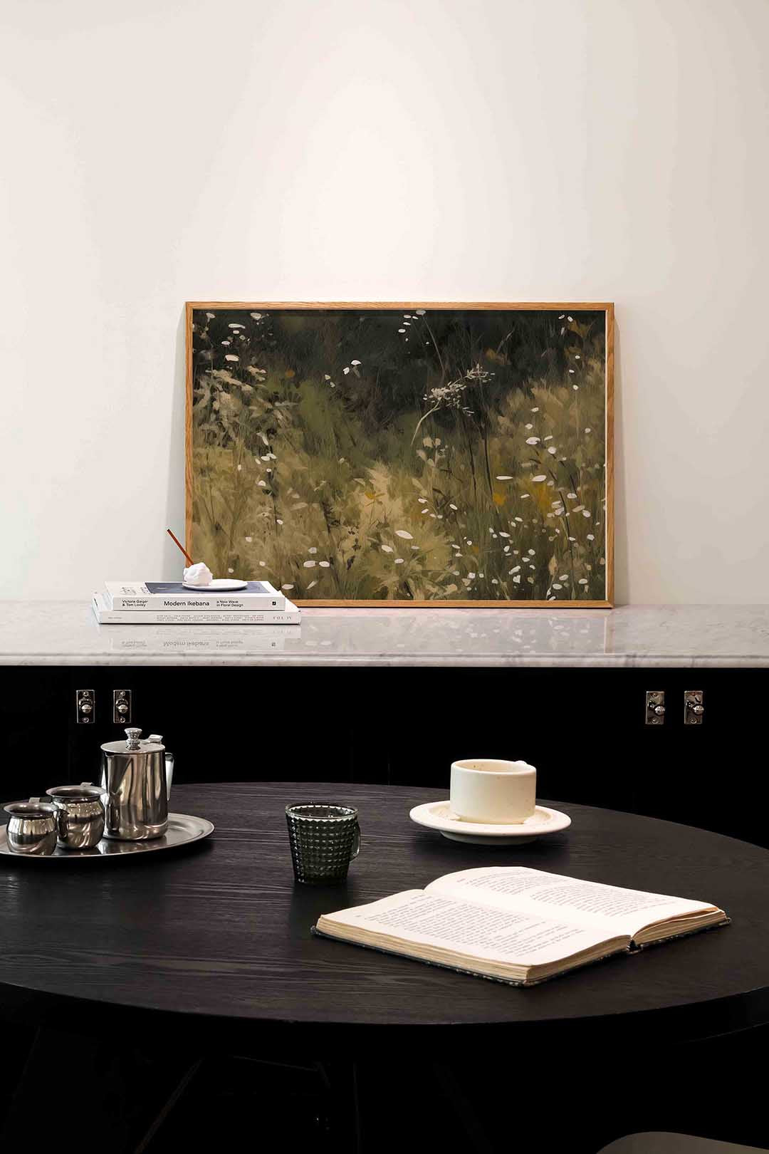 Wilde bloemen – abstracte poster in liggend formaat