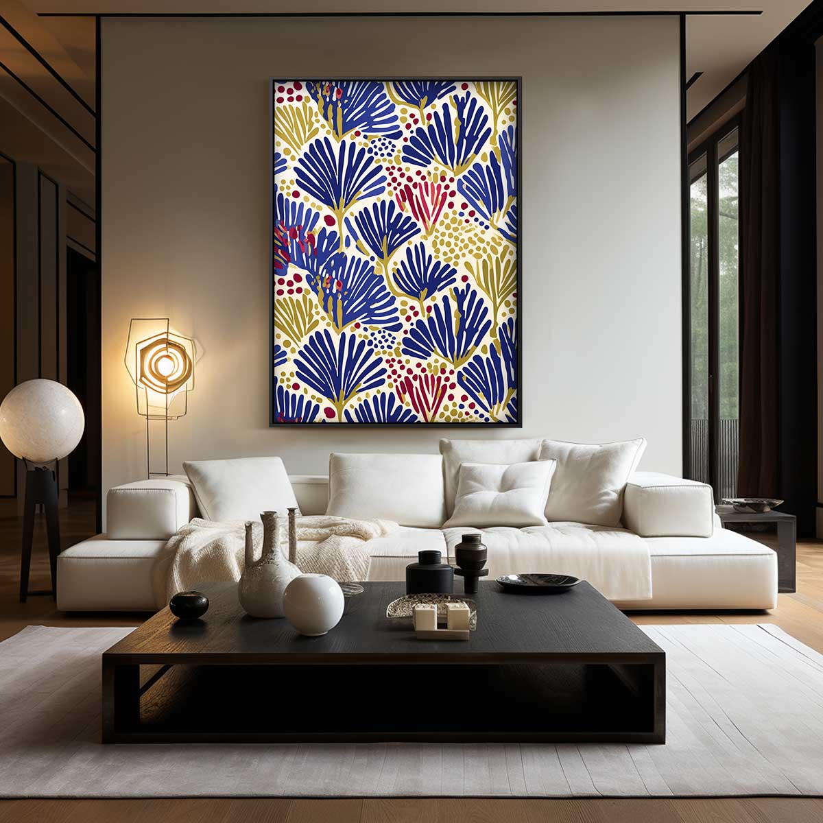 Boho bladerenpatroon – modern portret kunstwerk van WallArtistic