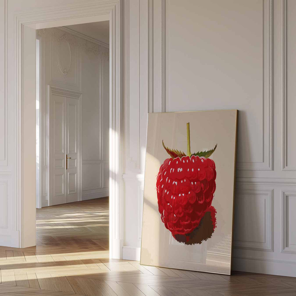 Frisse Frambozenkunst – zomer poster als frisse staande wanddecoratie