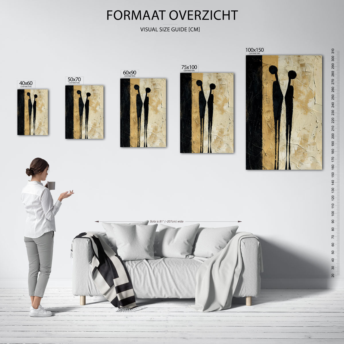 Figuratieve textuur – staande wanddecoratie van WallArtistic