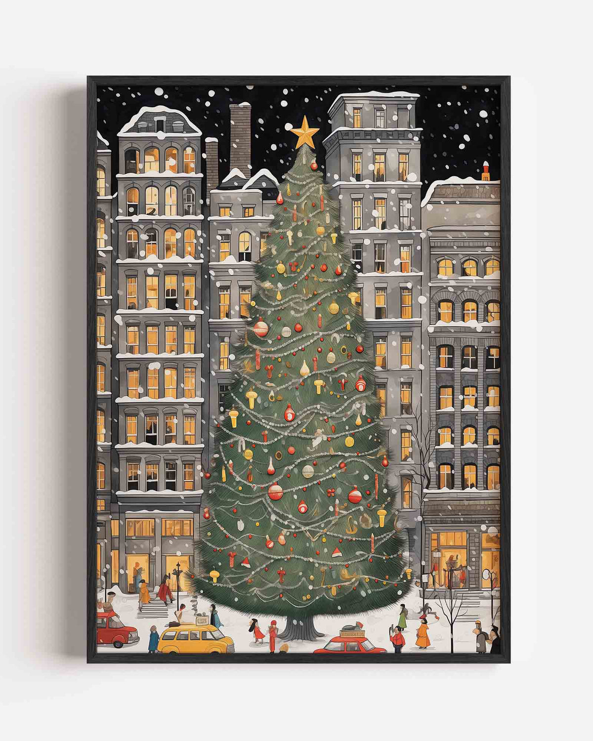 Kerstboom in de stad – kerst portret poster als wanddecoratie