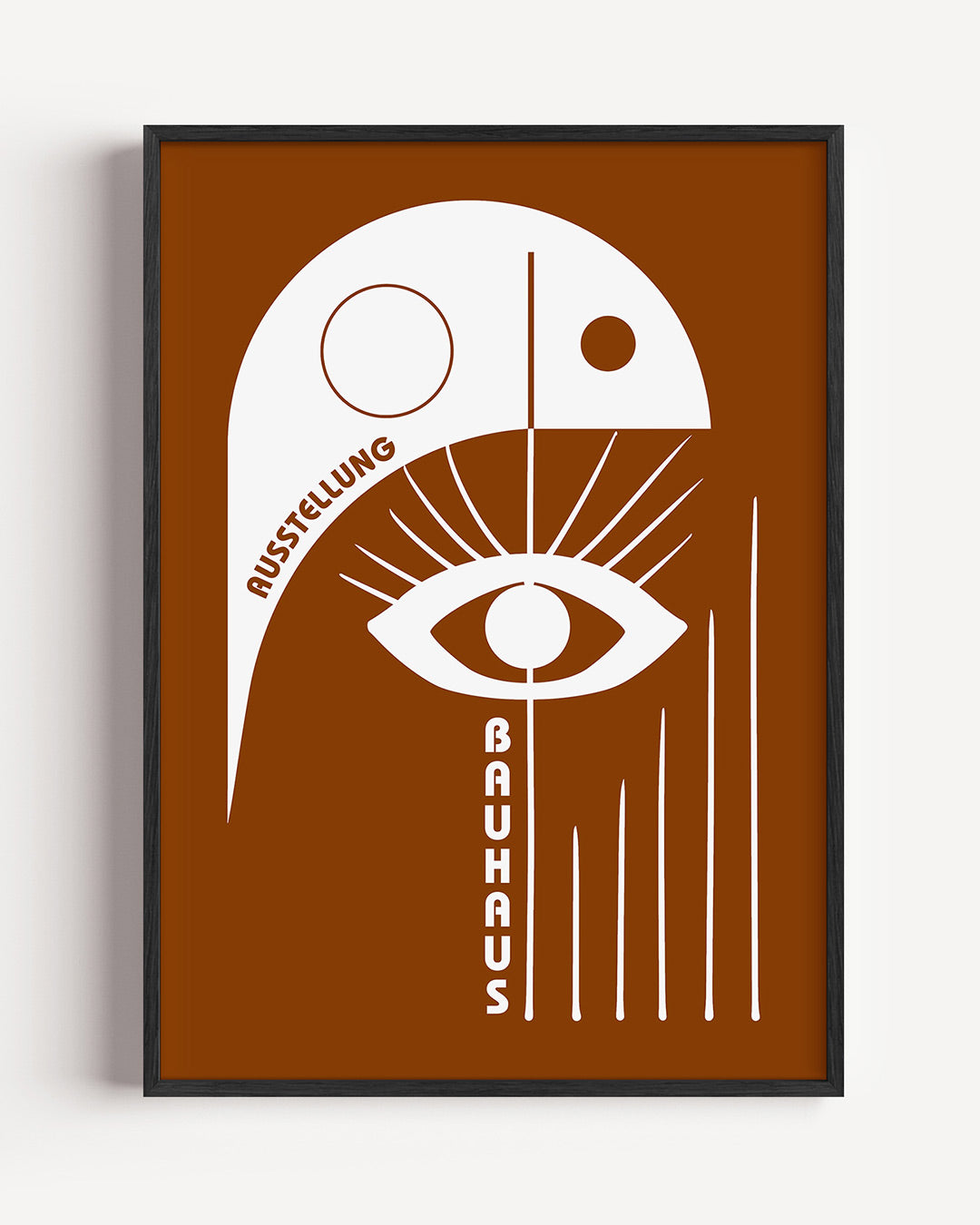 Oog en lijnen – staande Bauhaus poster als wanddecoratie