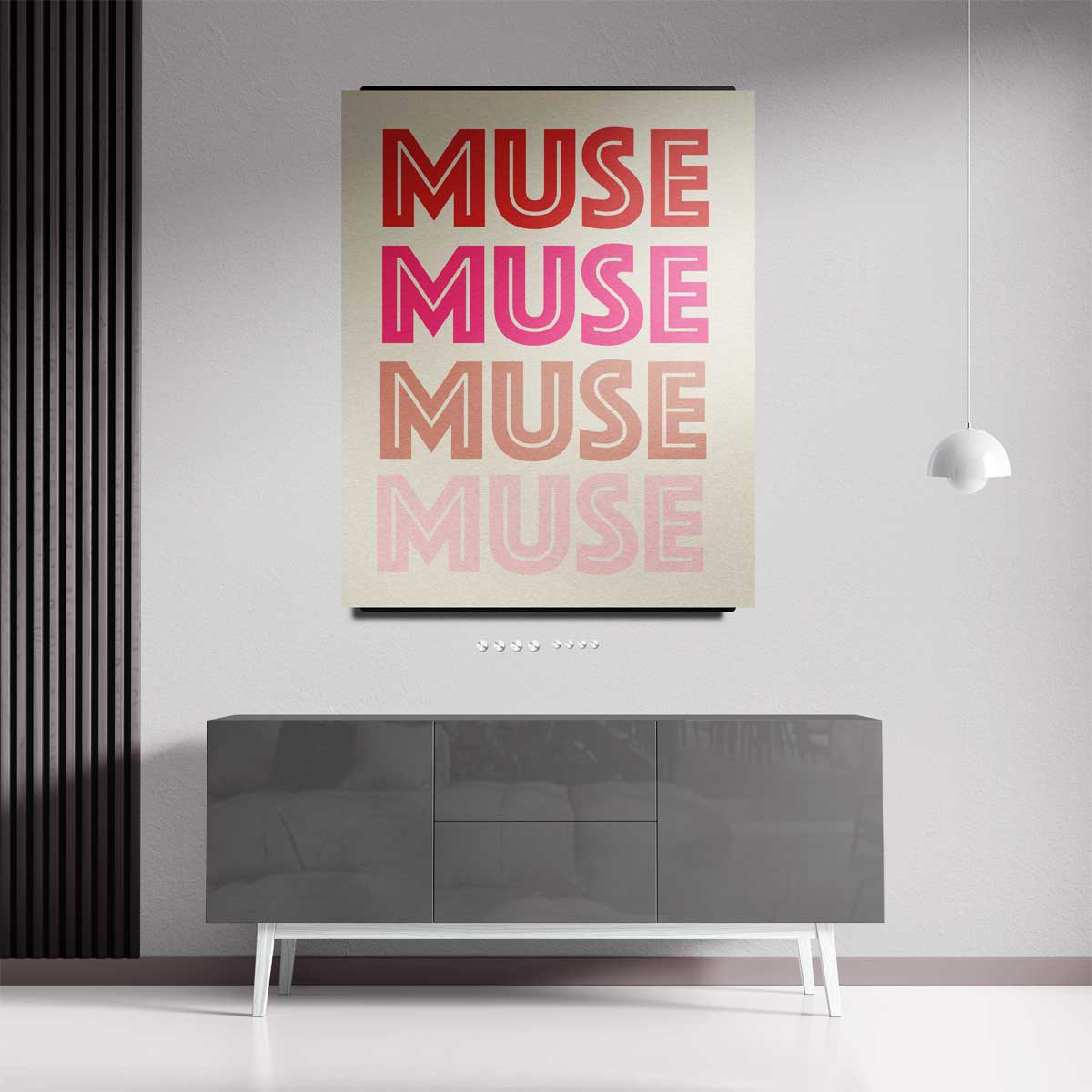 Kleurrijke Inspiratie MUSE Poster – kunstwerk met zwarte baklijst
