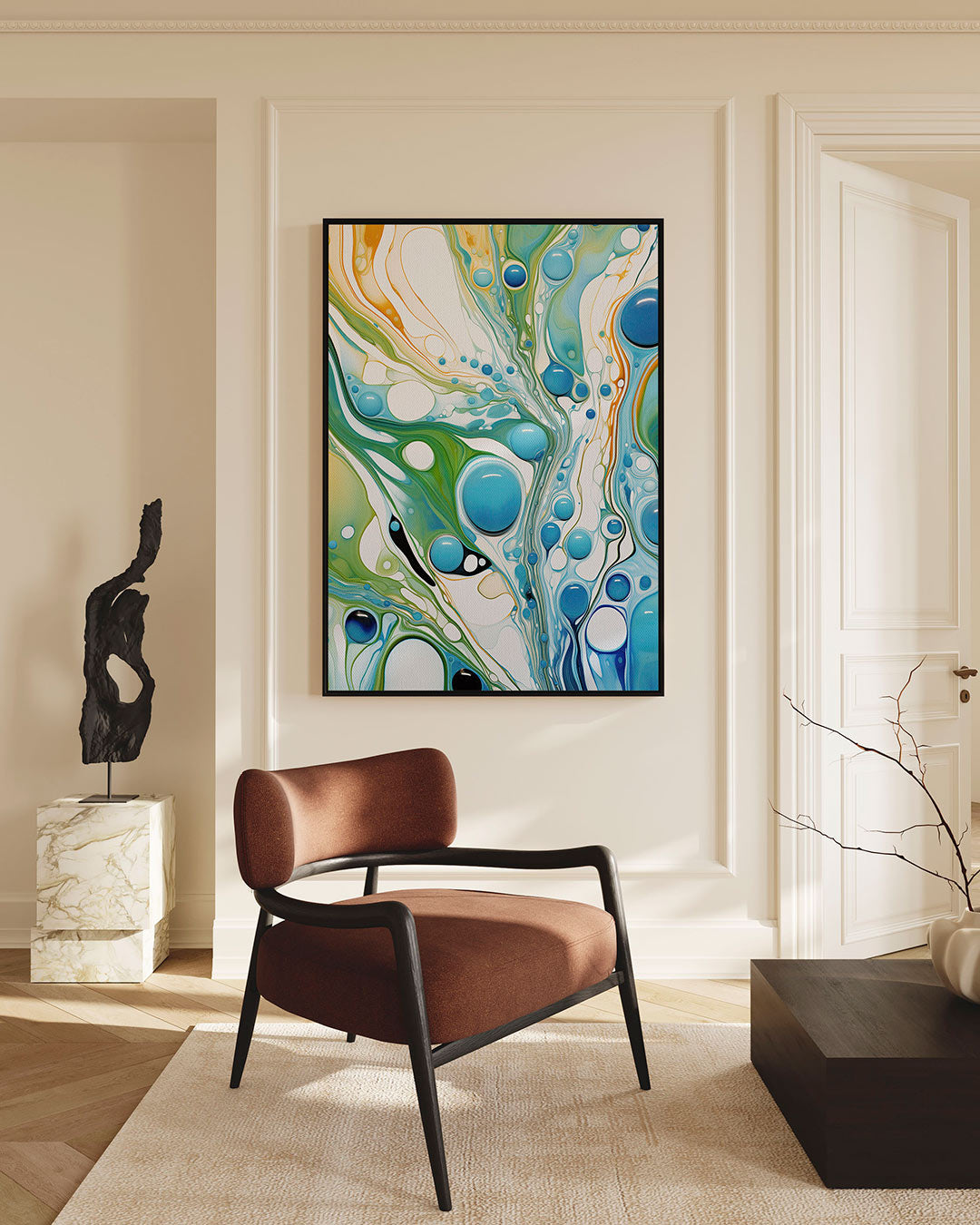Organische vormen – Wanddecoratie kunstwerk – staande wanddecoratie