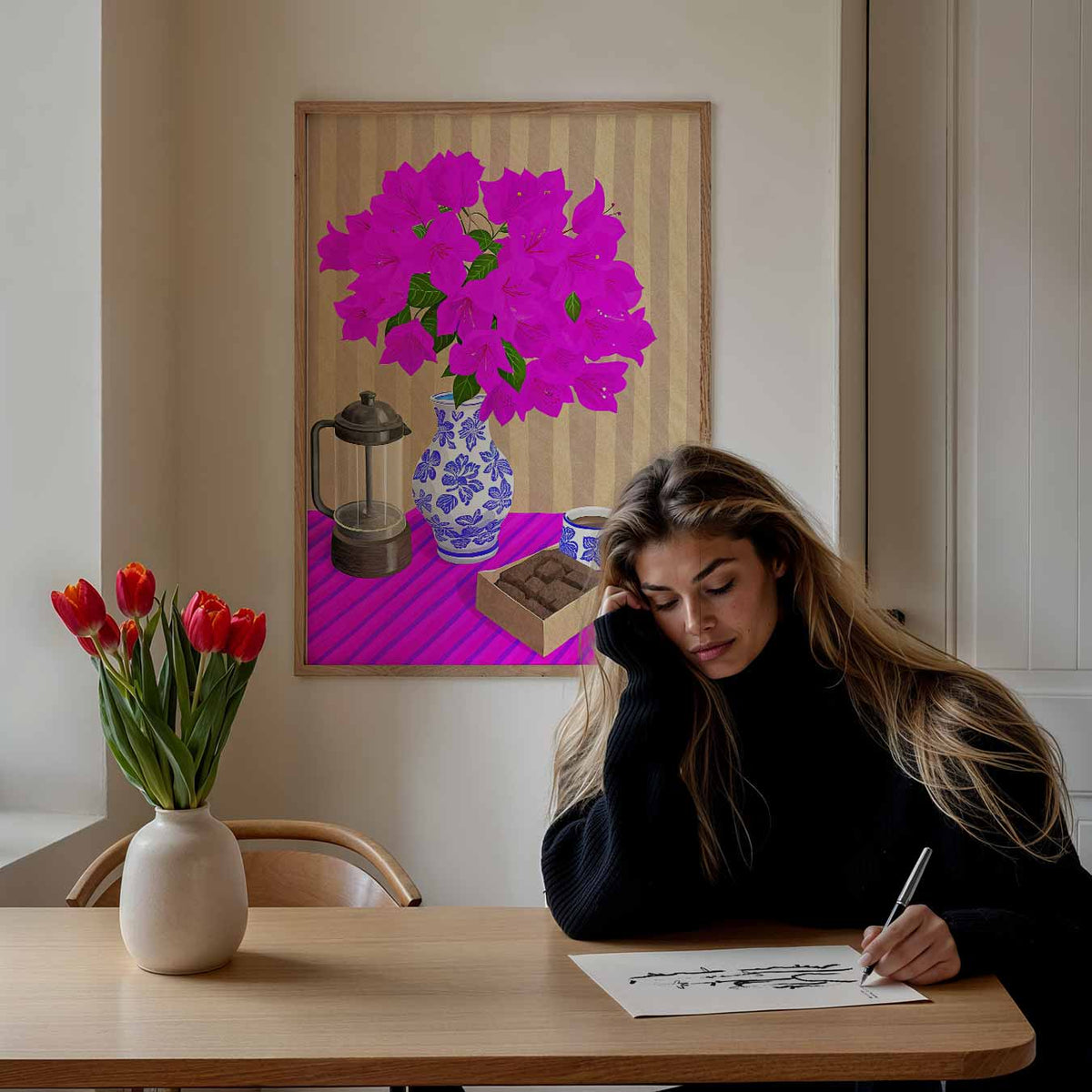 Bloemen en Koffie – keuken portret poster, afbeelding 7