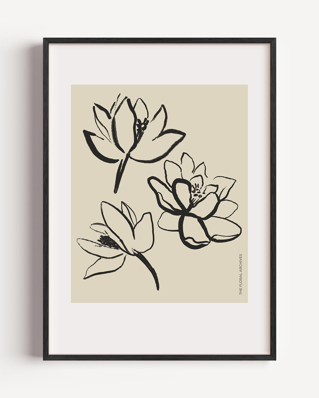 Elegante Bloemen Sketch – bloemen portret poster als wanddecoratie