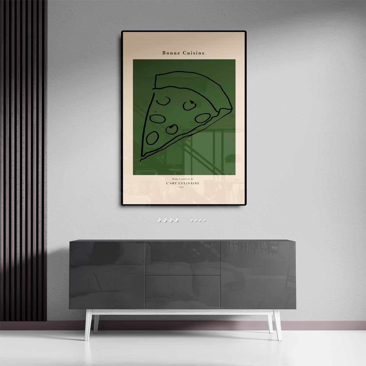 Simpele Pizza – staande wandkunst voor woonkamer of interieur