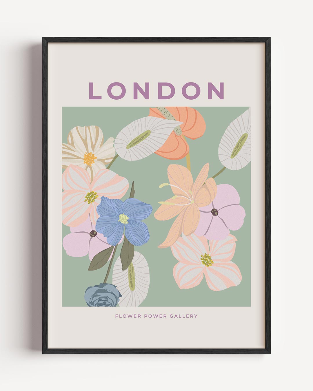 Botanische Bloemenpracht – typografie portret poster als wanddecoratie