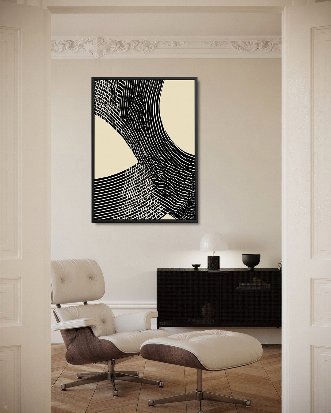 Dynamische lijnen – moderne staande wandkunst