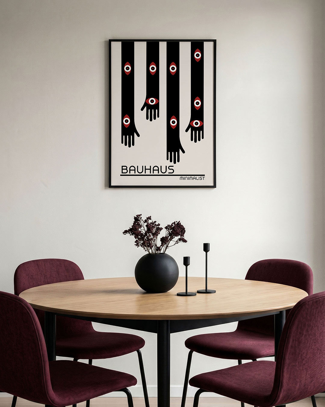 Vorm en lijnen – staande Bauhaus poster voor aan de muur