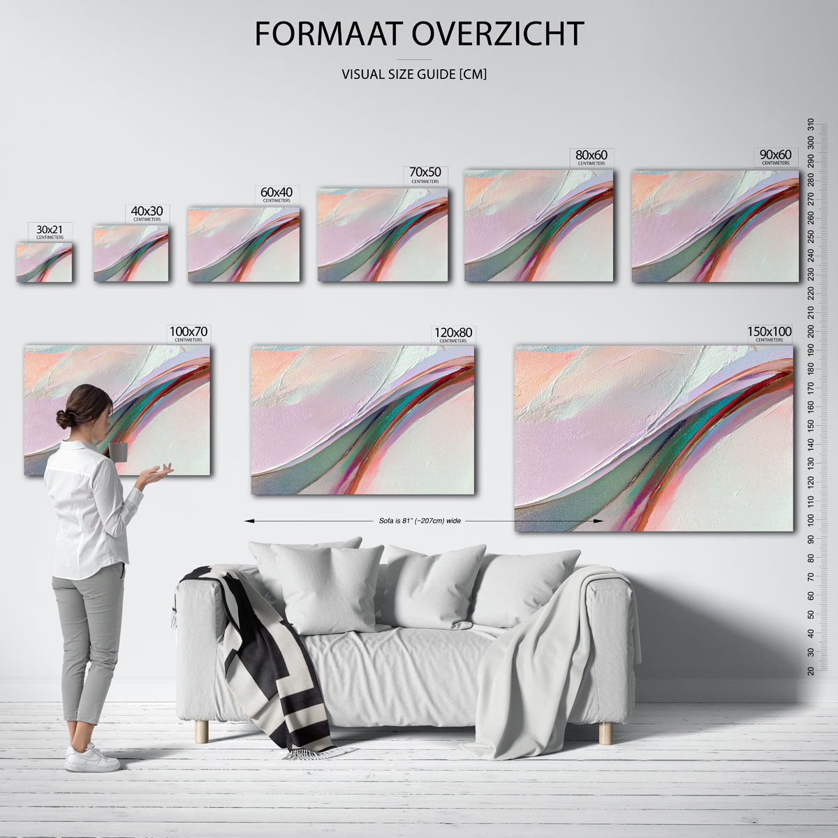 Abstracte vormen – liggende muurposter met abstracte vormen