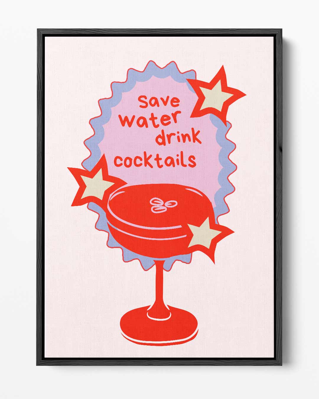 Red Cocktail Fun Poster – portret kunstwerk als wanddecoratie