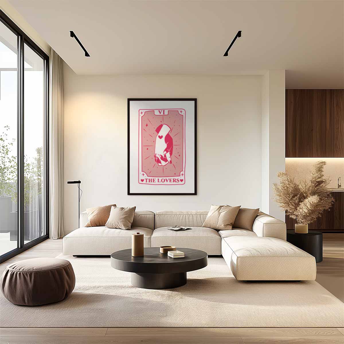 Liefdevolle Tarot Illustratie – canvas wanddecoratie in portret formaat