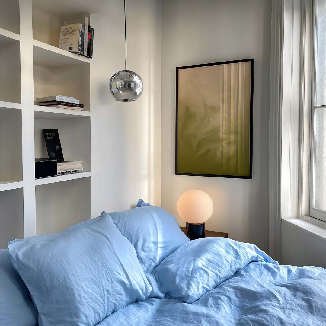 Dromerige Beige Wervelingen – staande kleurrijke abstracte wanddecoratie van WallArtistic