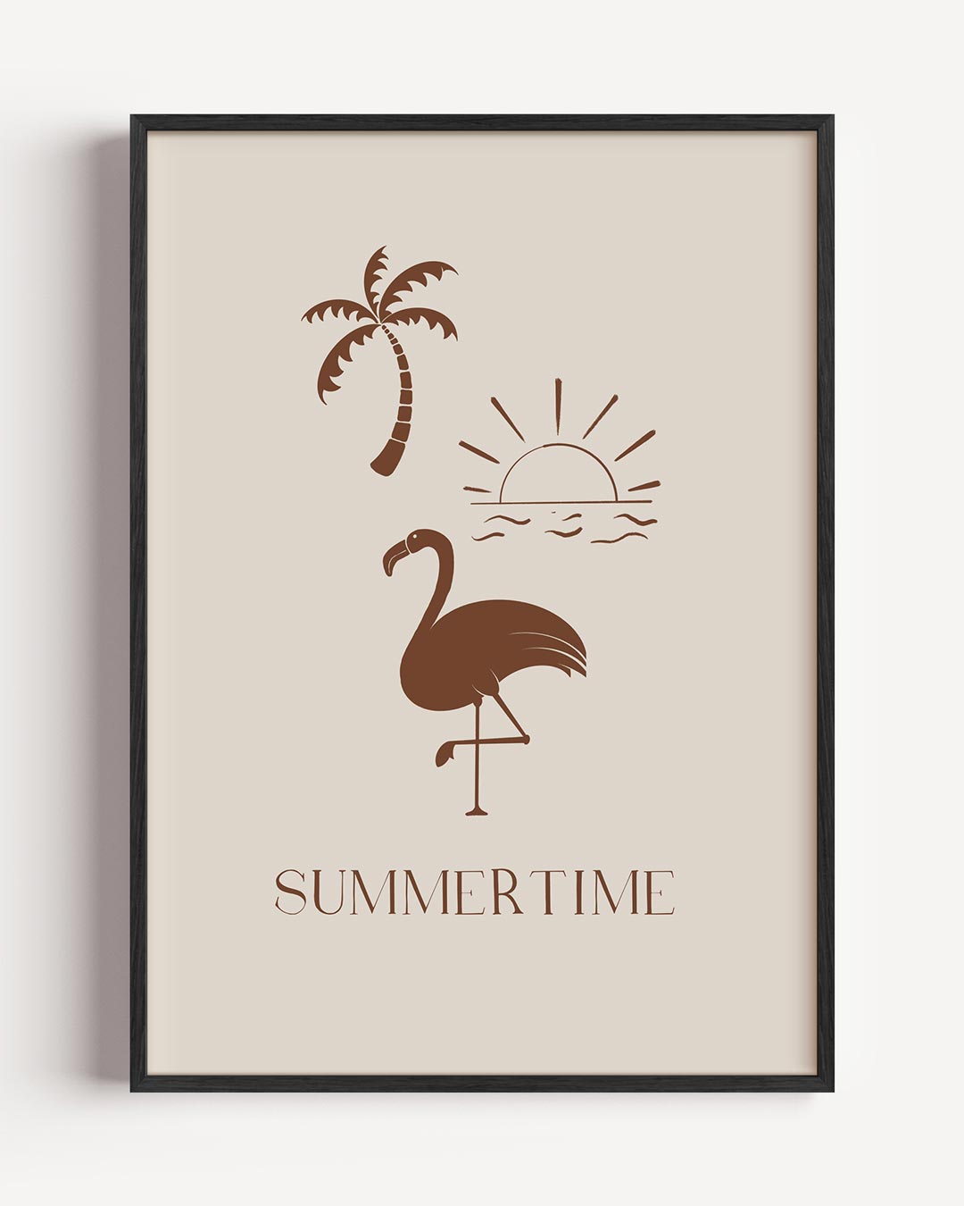 Zomerse Flamingo – zomer portret poster als wanddecoratie