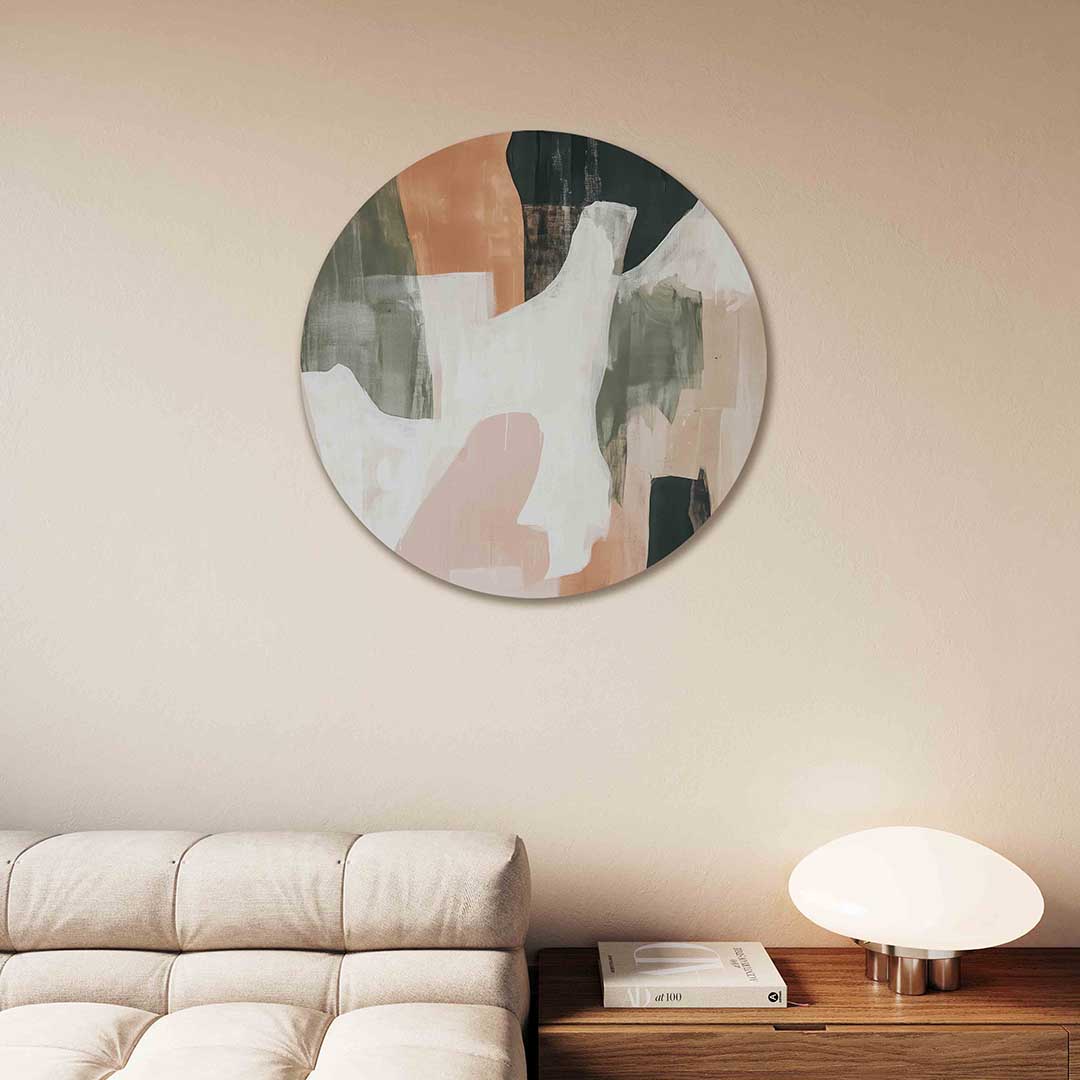 Abstracte vormen – moderne abstracte muurcirkel voor aan de muur