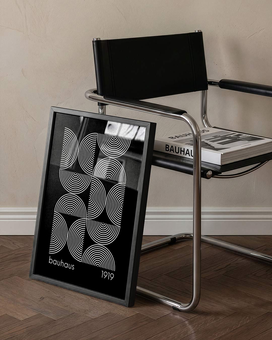 Cirkelritme – staande Bauhaus poster voor aan de muur