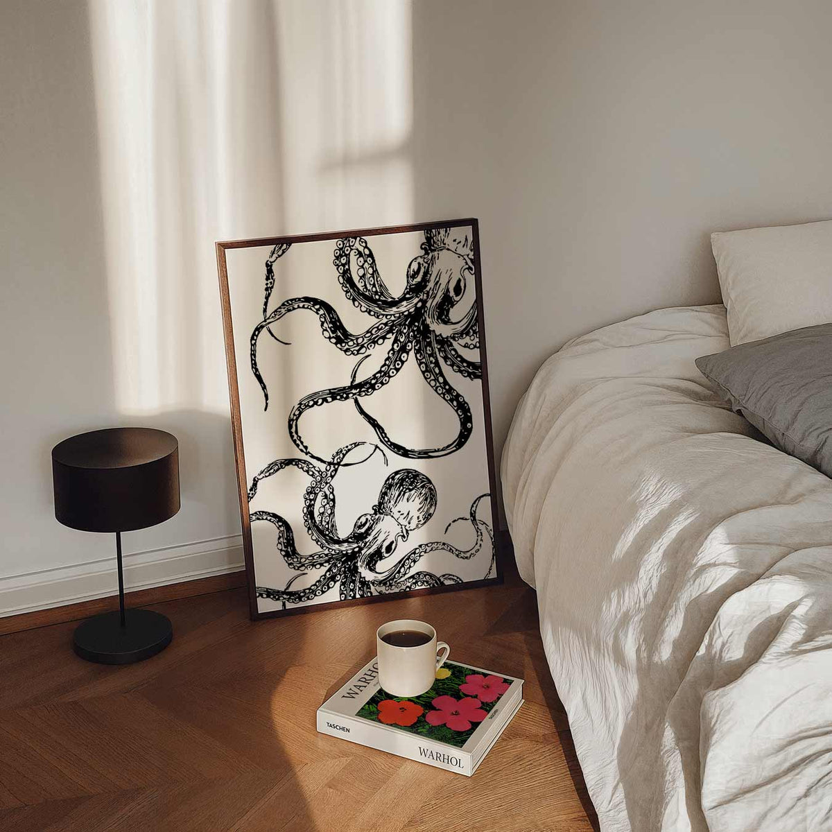Octopus Elegantie – staande zeedieren wanddecoratie van WallArtistic