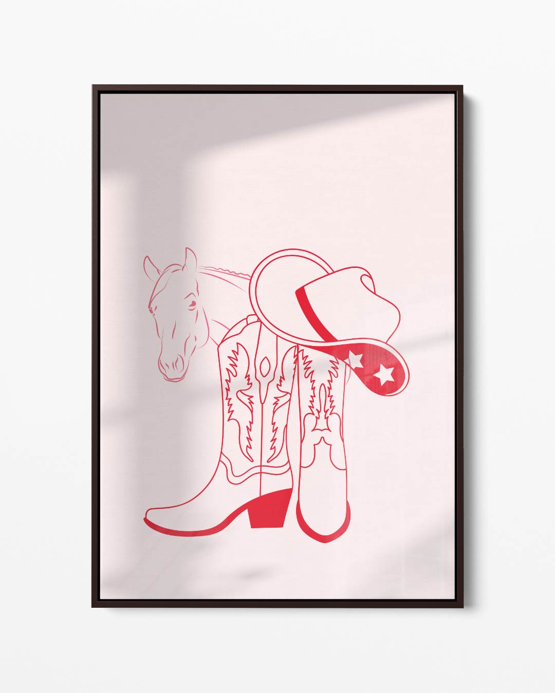 Cowboy Chic Illustratie – portret kunstwerk als wanddecoratie