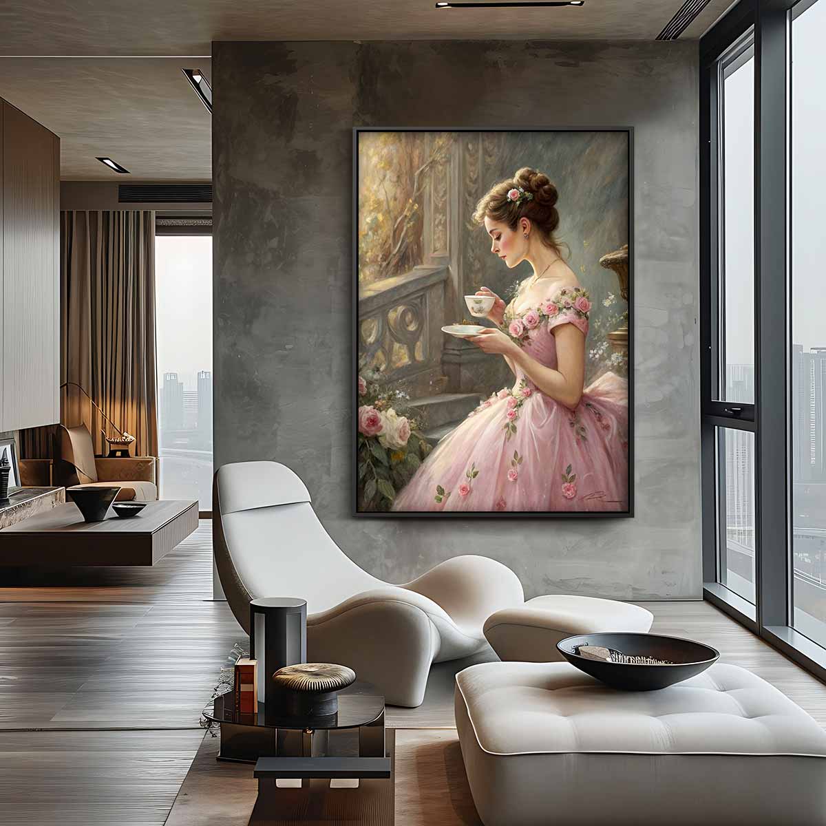Dromerige Theetijd – staand kunstwerk voor modern interieur