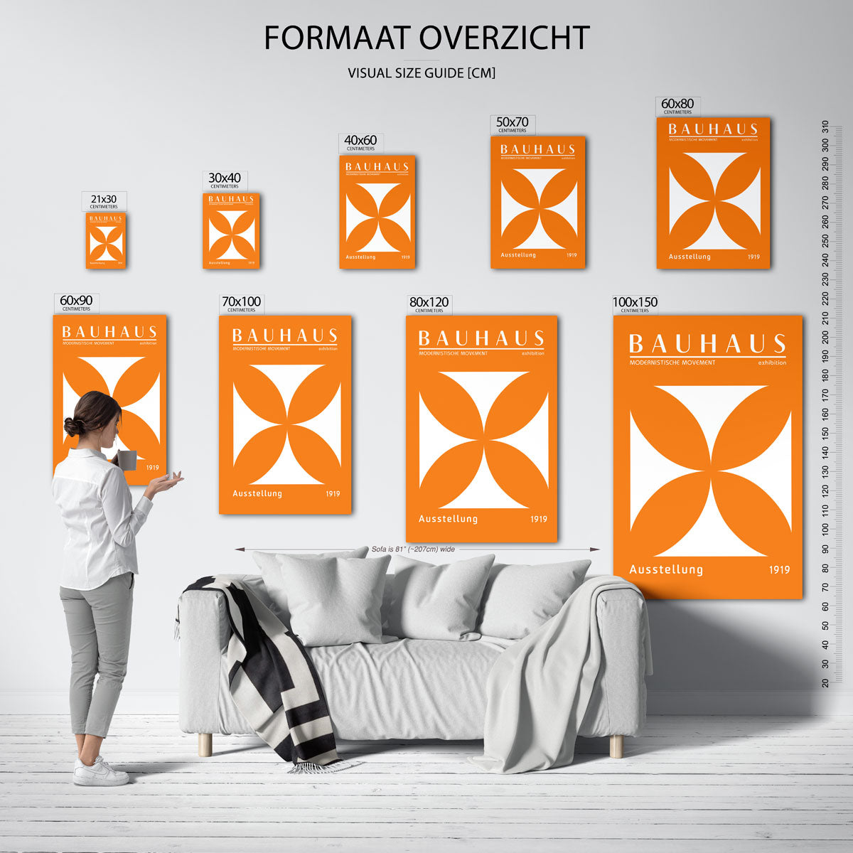 Vorm en kleur – geometrische poster in Bauhaus-stijl van WallArtistic