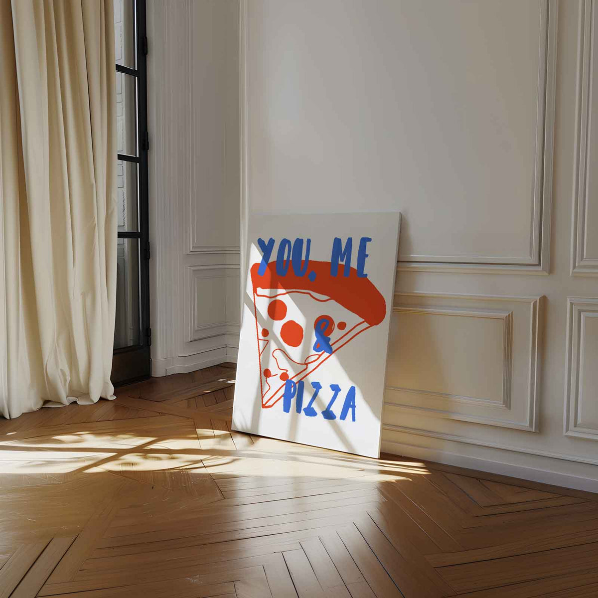 You, Me & Pizza – staand kunstwerk voor modern interieur