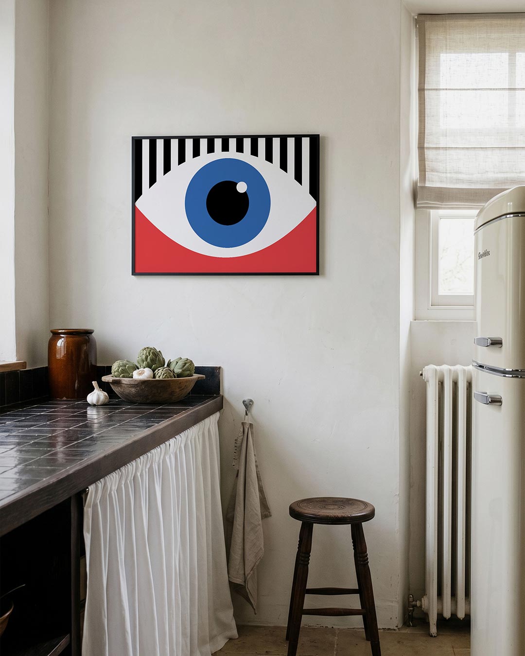 Oogvorm en lijnen – geometrische poster in Bauhaus-stijl van WallArtistic