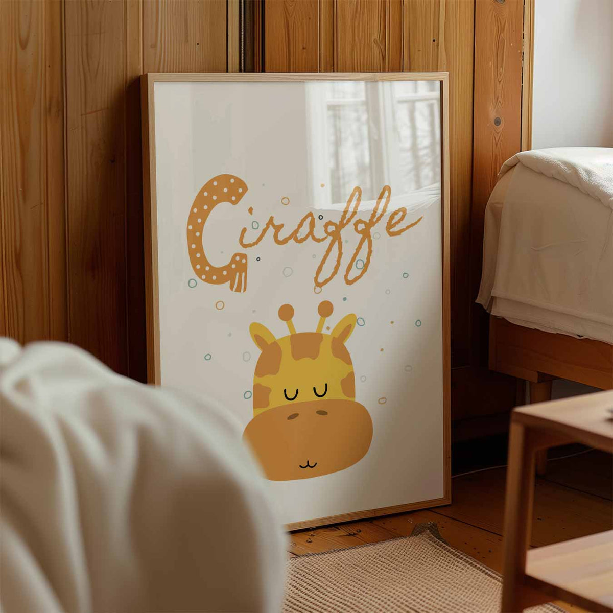 Schattige Giraffe Kinderkamer – kinderposter in staand formaat