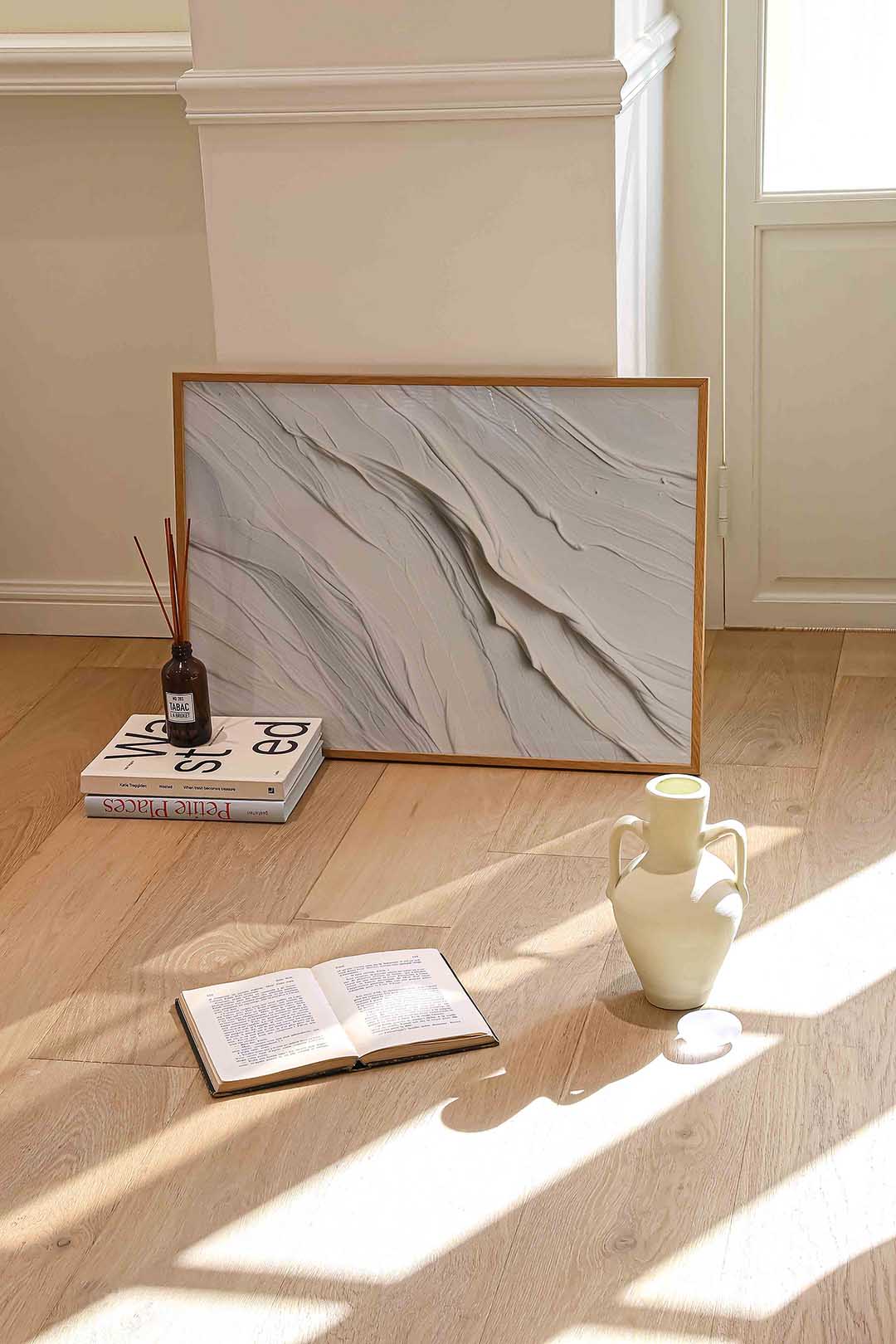 Golvende textuur – liggende abstracte wanddecoratie van WallArtistic