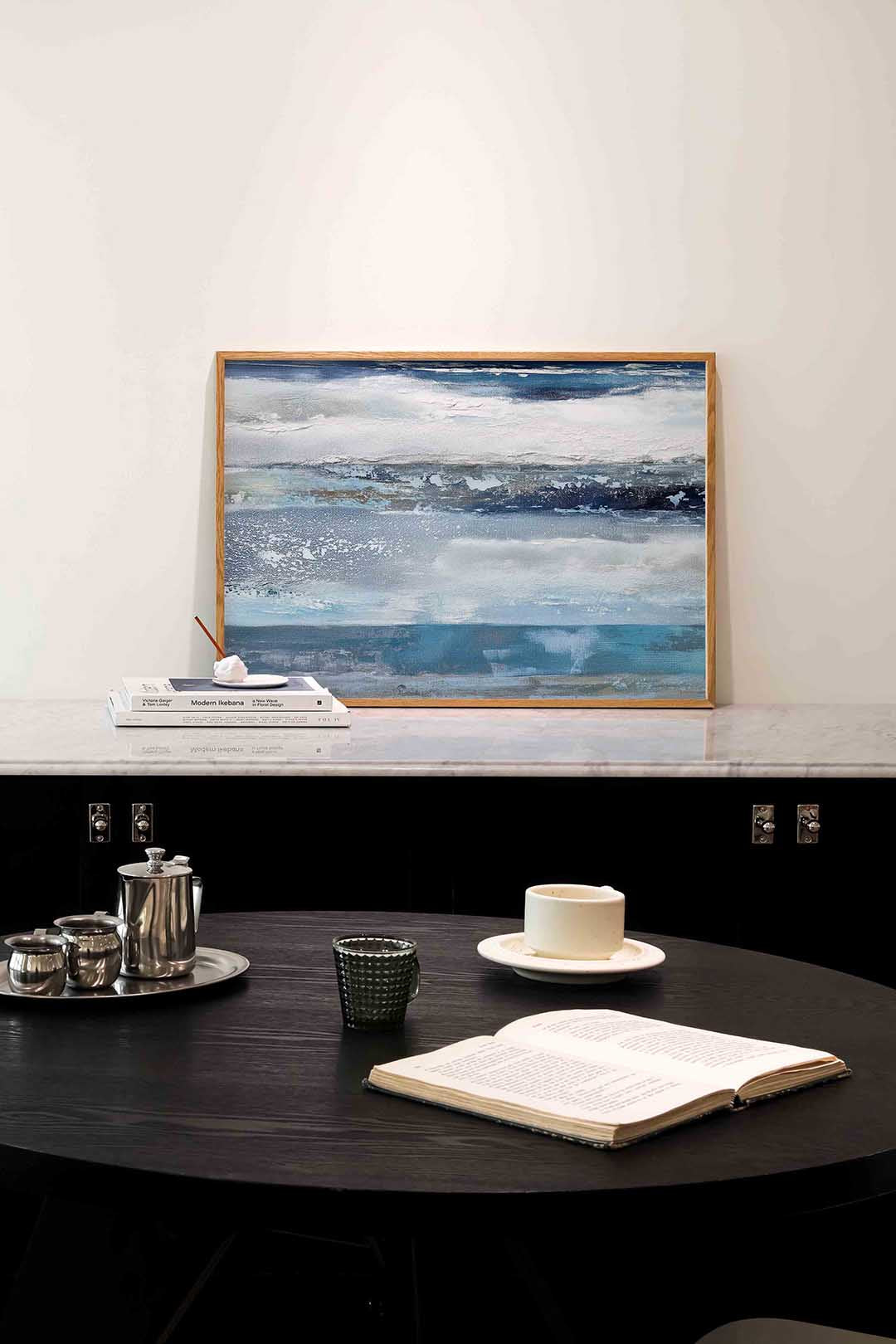 Abstracte blauwe lucht – abstracte poster in liggend formaat