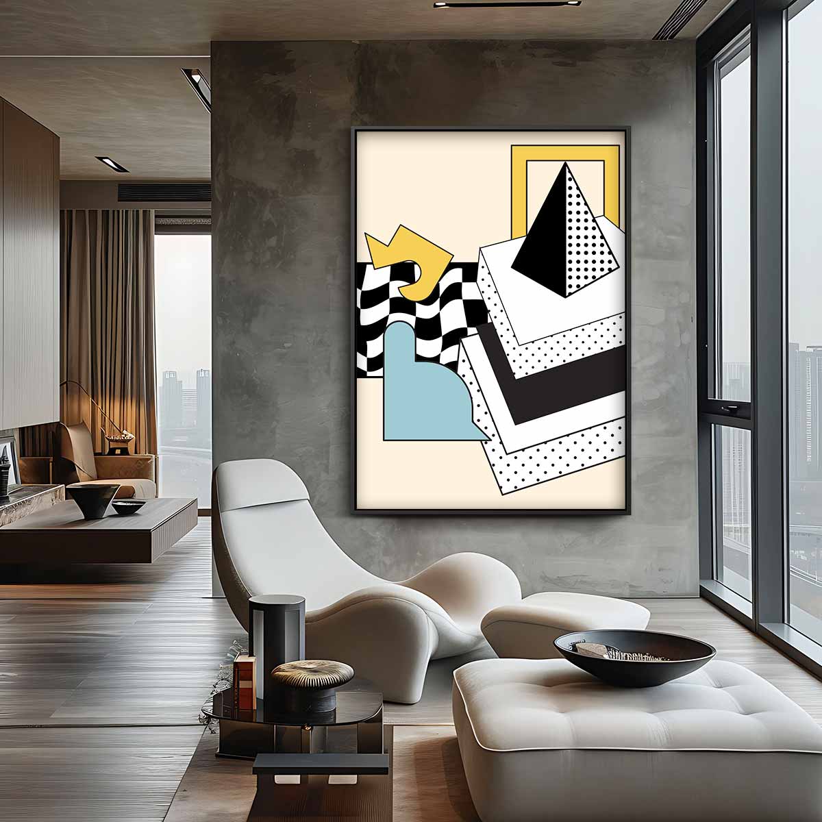 Vrolijke Geometrie – canvas wanddecoratie in portret formaat