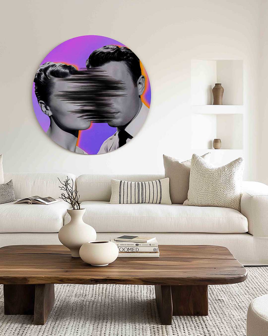 Portret met vervaging – dierenprint muurcirkel voor aan de muur