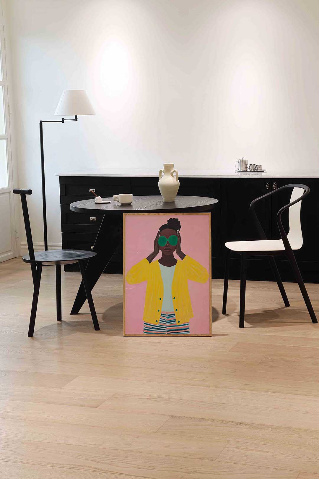 Vrouw met groene bril – moderne wandkunst als portret poster
