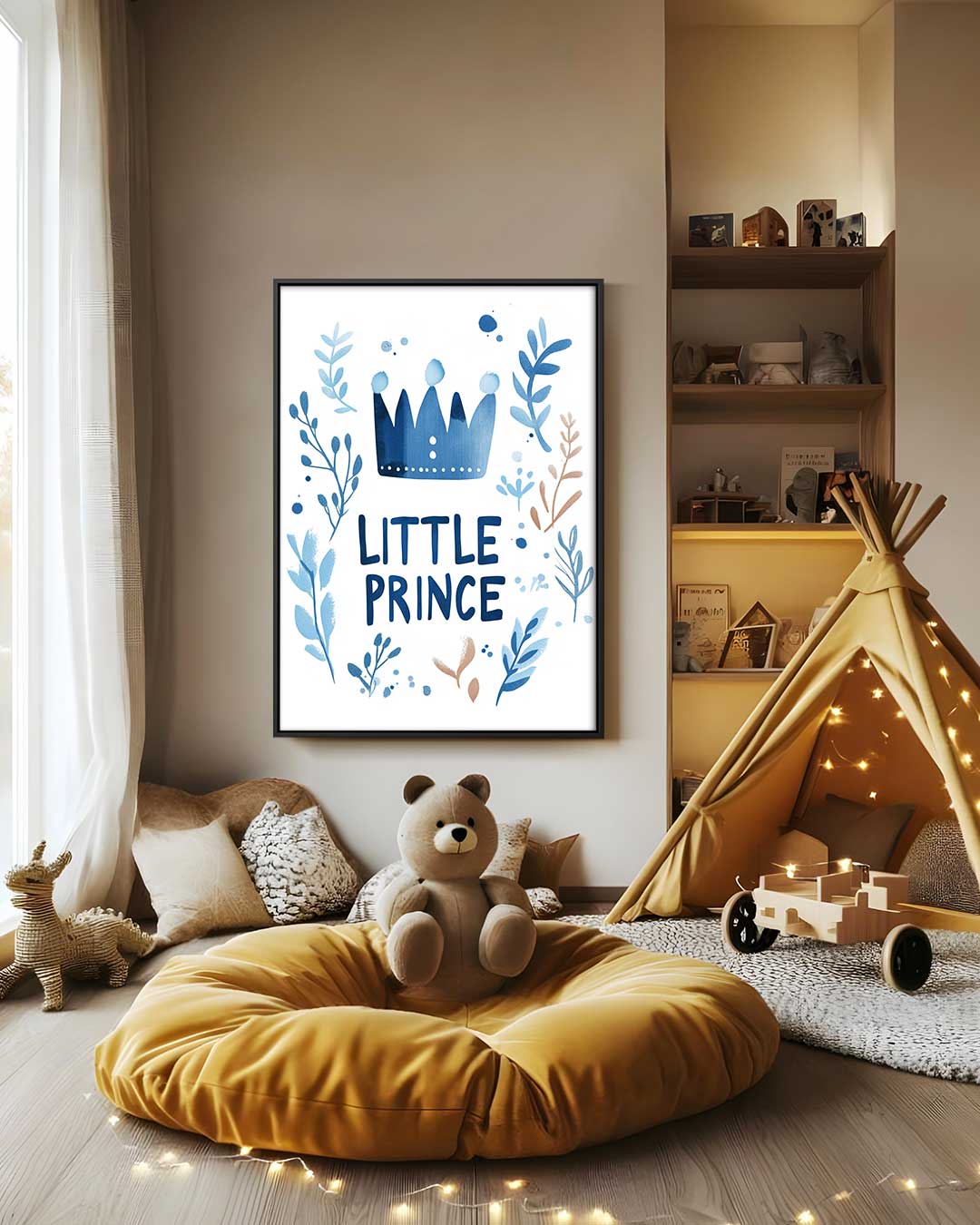 Kleine Prins Kroon Illustratie – staand kunstwerk voor modern interieur
