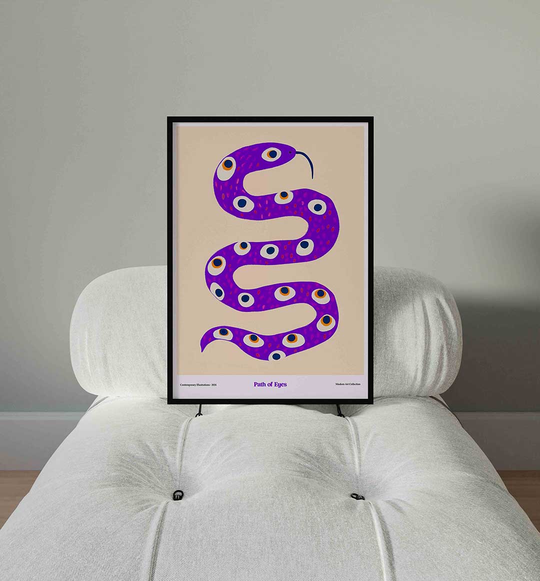 Slang met ogen – staande Pop Art wanddecoratie van WallArtistic