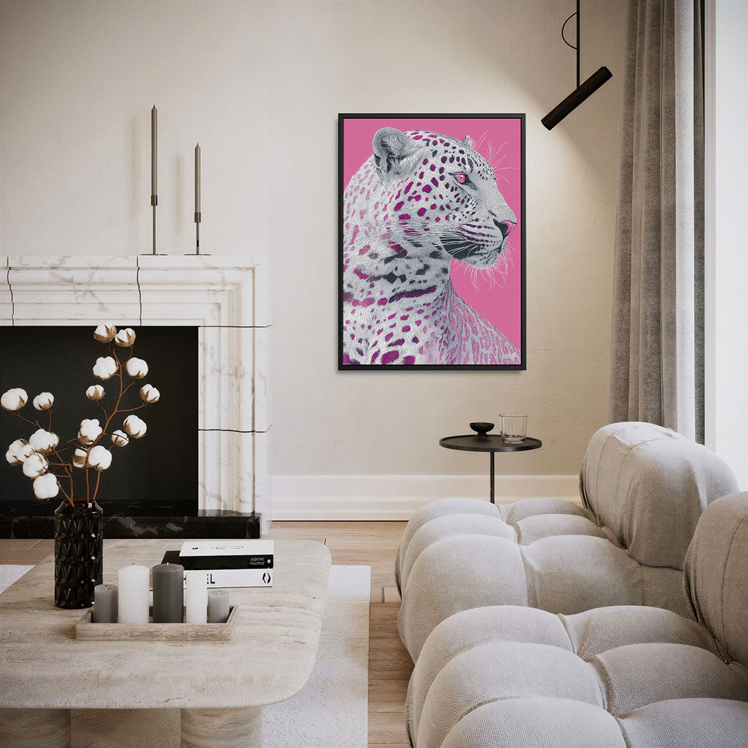 Gestileerde luipaard – staand wanddecoratie kunstwerk