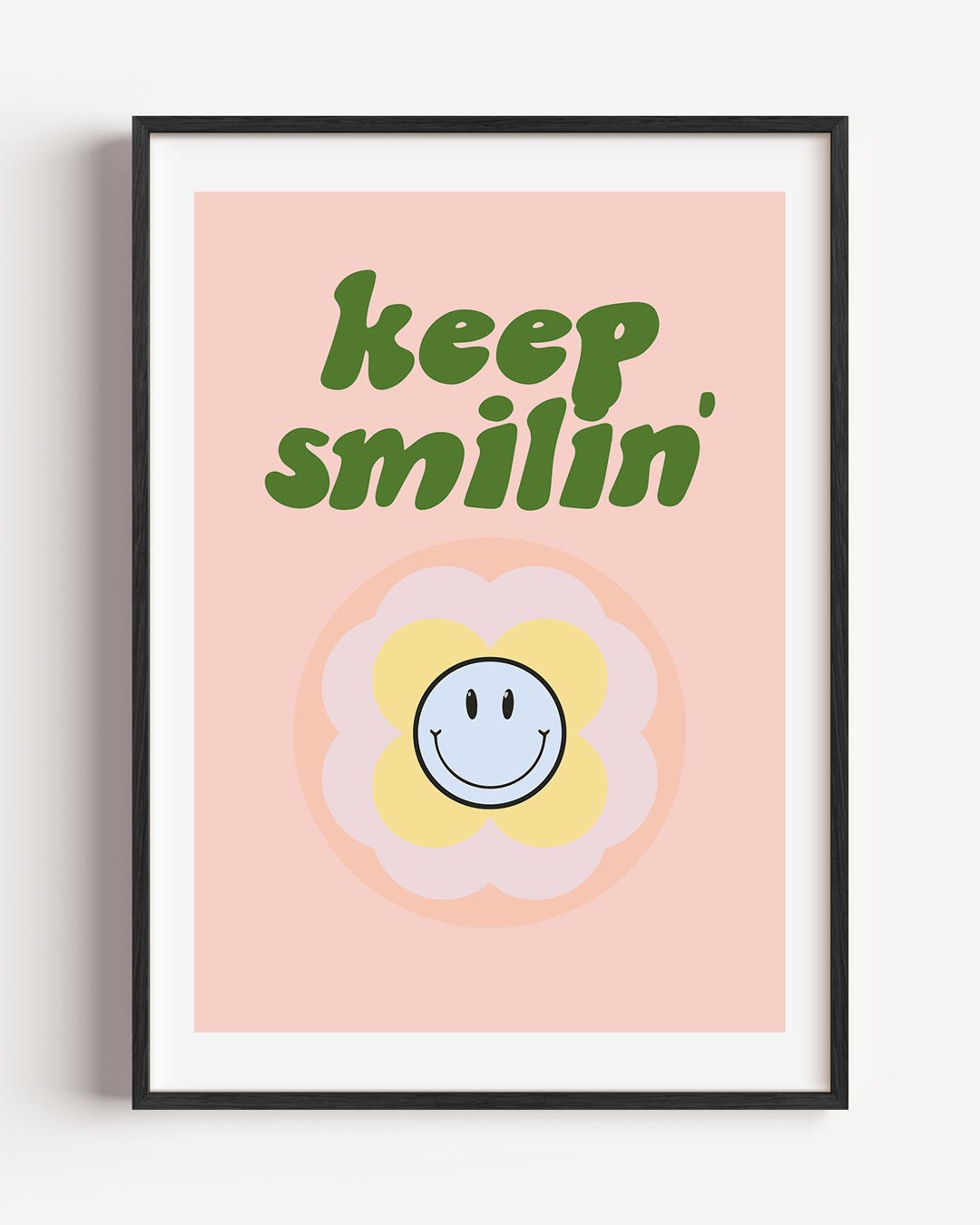 Keep Smilin' – moderne portret poster als wanddecoratie