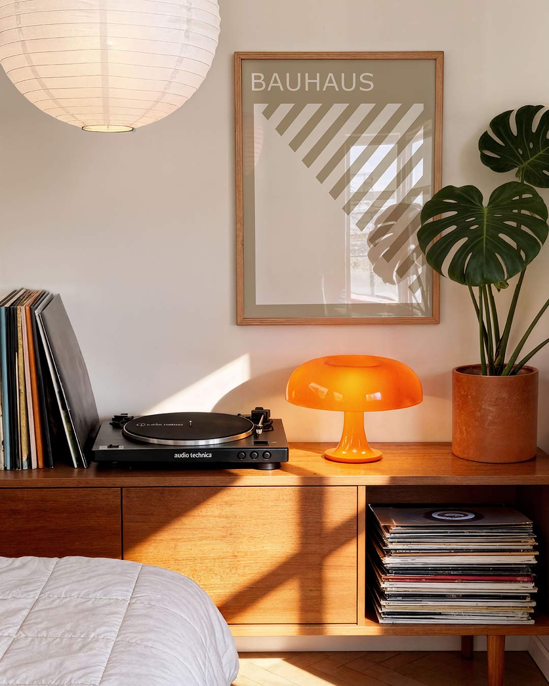 Diagonal lijnen – geometrische Bauhaus poster in staand formaat
