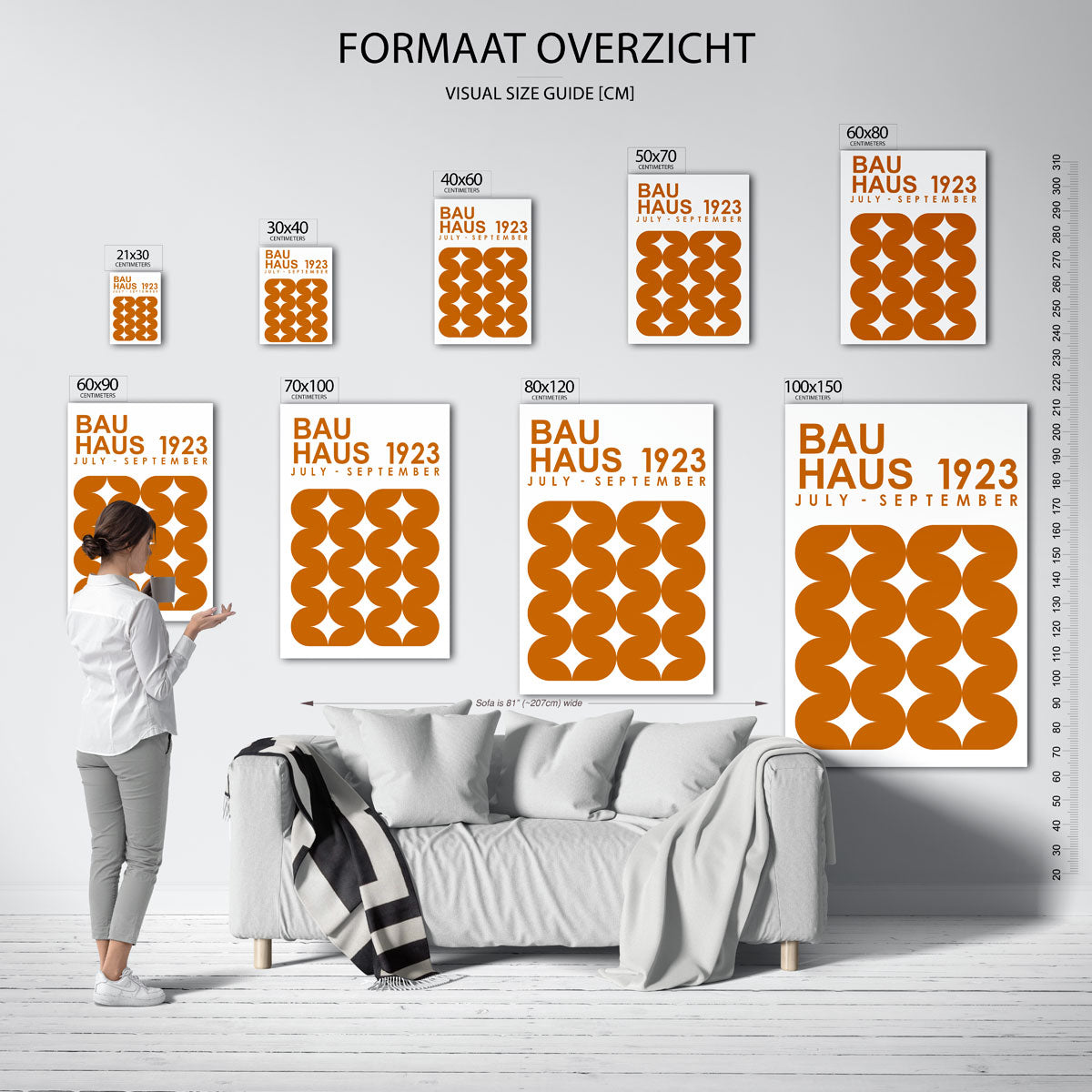 Vormritme en kleur – geometrische poster in Bauhaus-stijl van WallArtistic