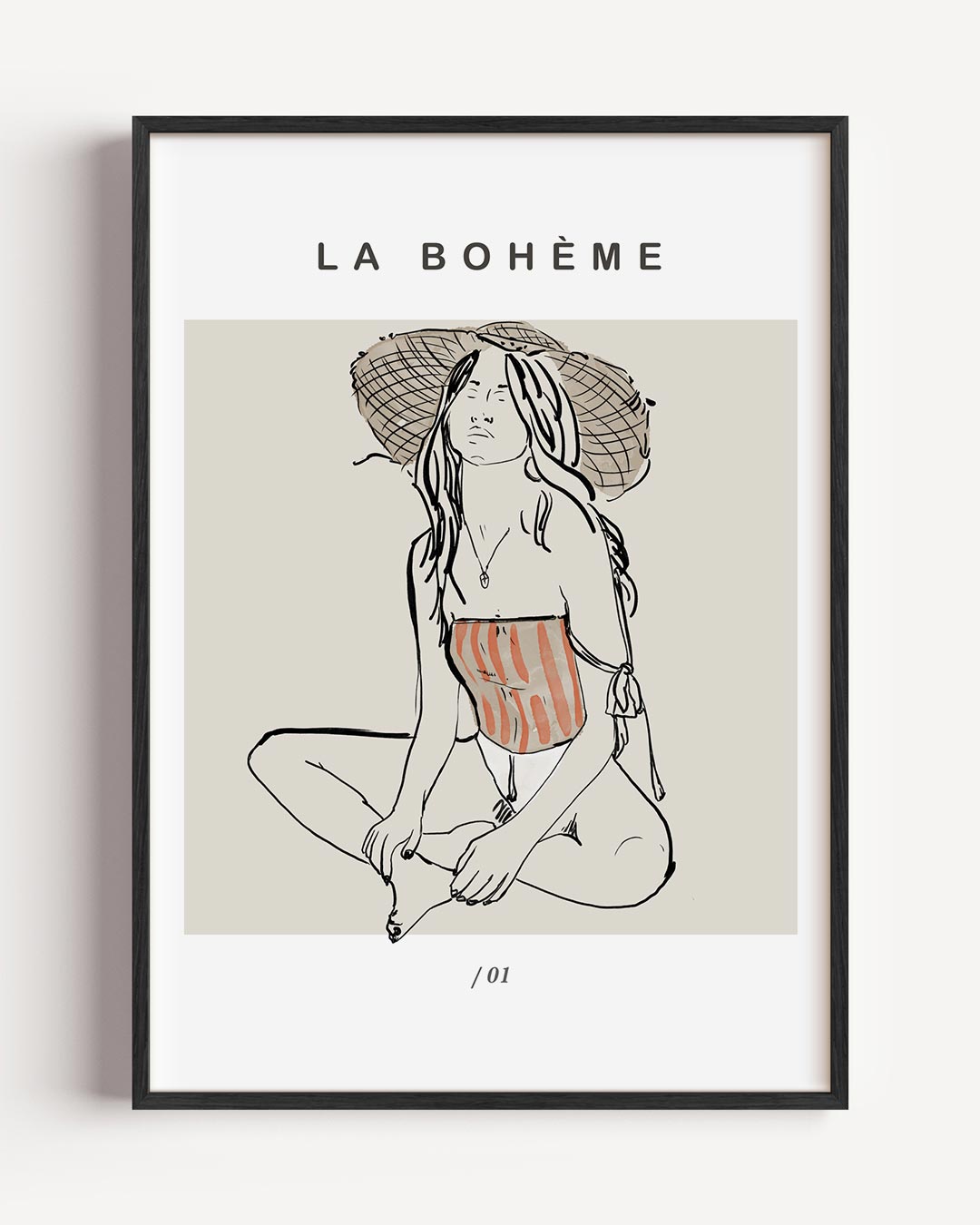 La Bohème Strandposter – vrouwelijk portret poster als wanddecoratie
