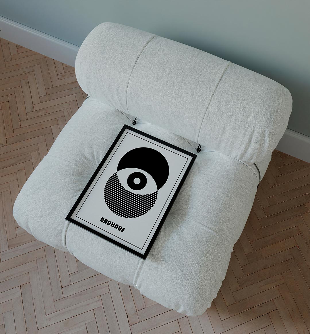  – staande Bauhaus poster voor aan de muur