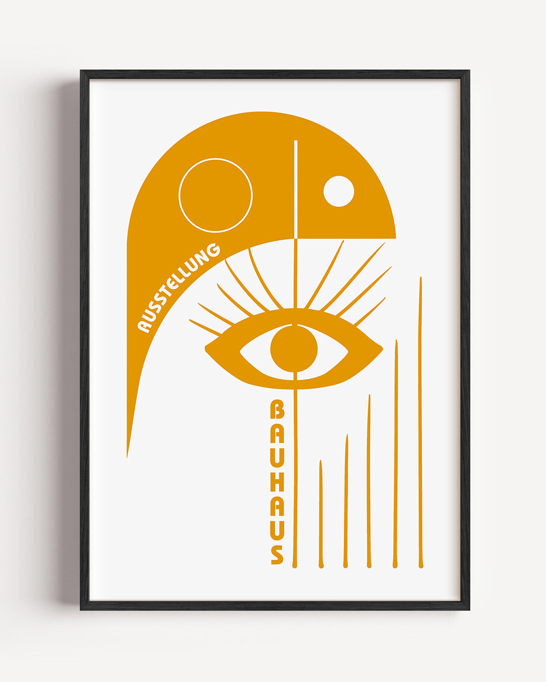 Oog en lijnen – staande Bauhaus poster als wanddecoratie