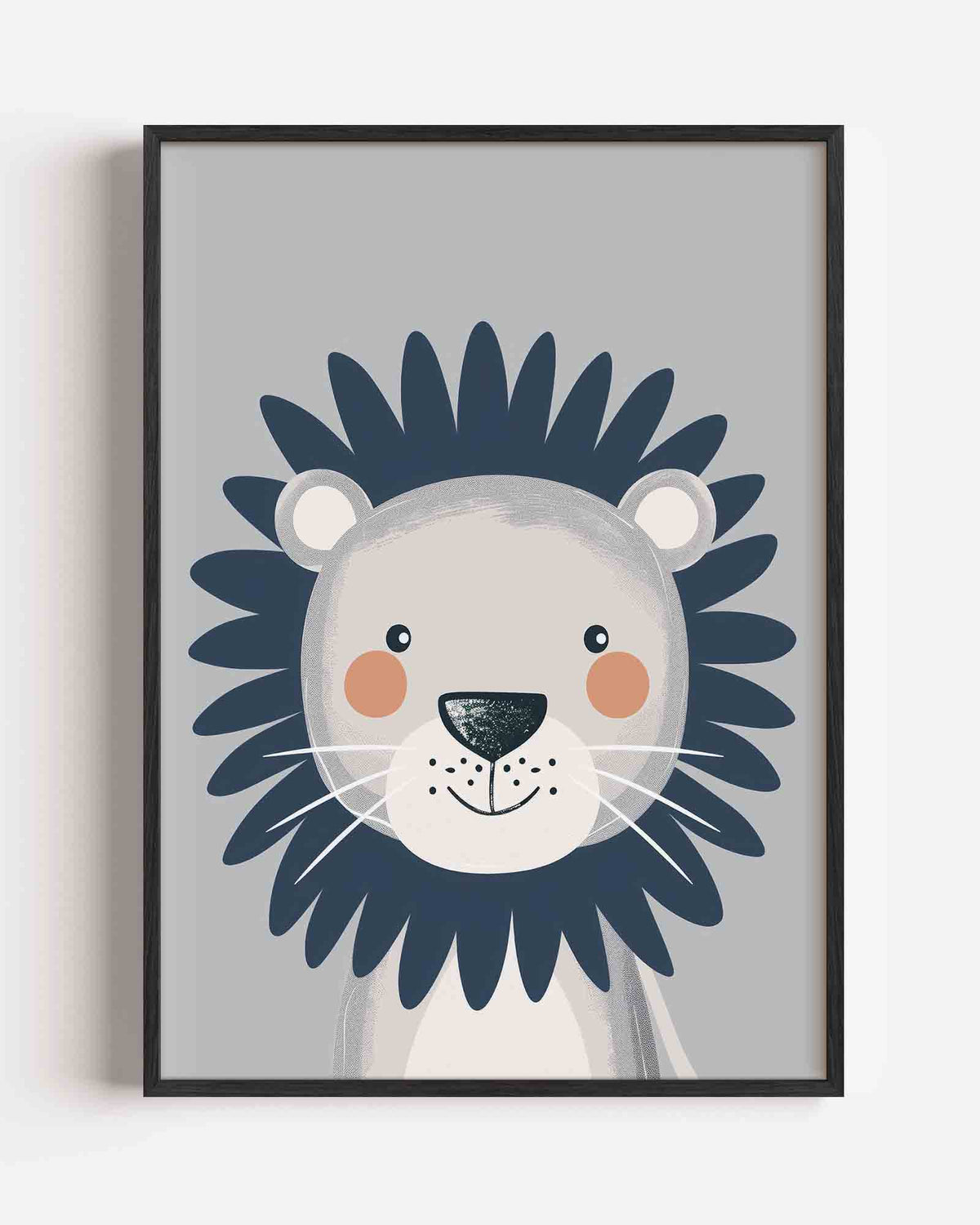 Leeuw met manen – kids portret poster als wanddecoratie