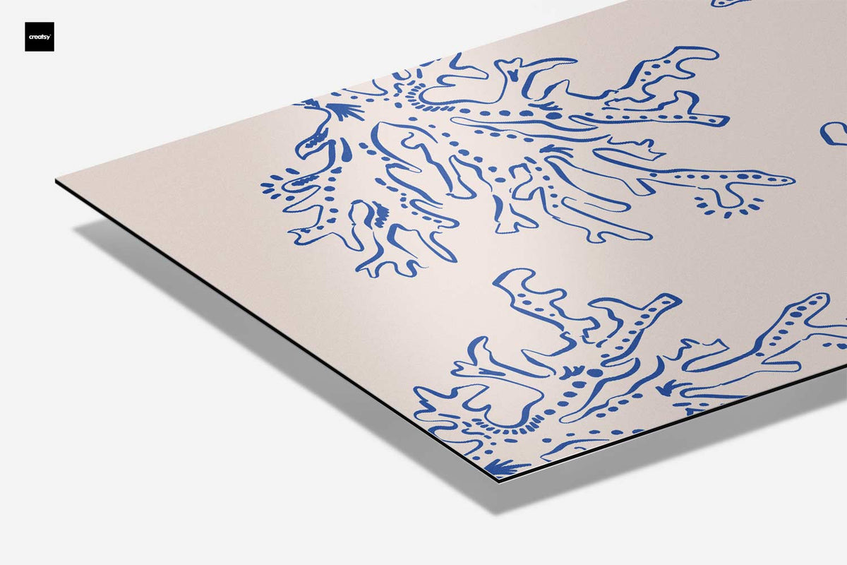 Abstracte Blauwe Koraalpatroon – canvas kunstwerk als wanddecoratie
