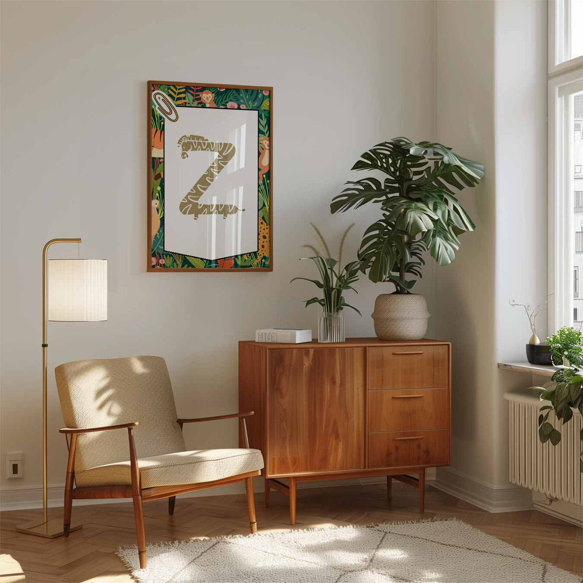 Jungle Alfabet – speelse wandkunst als portret kinderposter