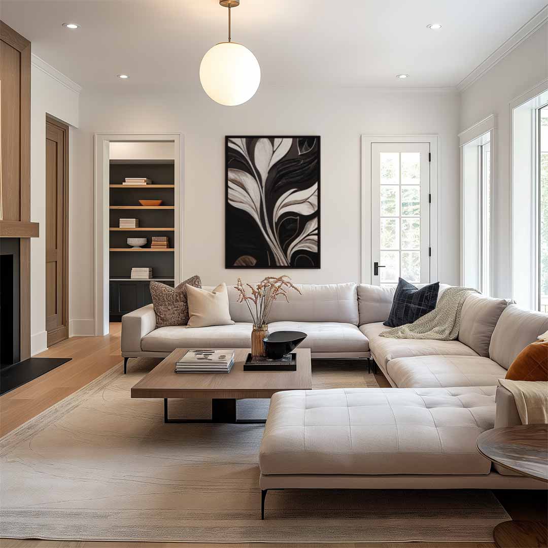 Elegant Botanisch Kunstwerk – staand kunstwerk voor modern interieur
